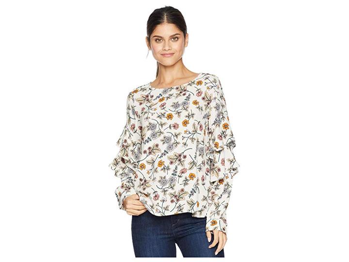 Sanctuary Tilly Flounce Sleeve Blouse (harvest Bloom) Women's Blouse