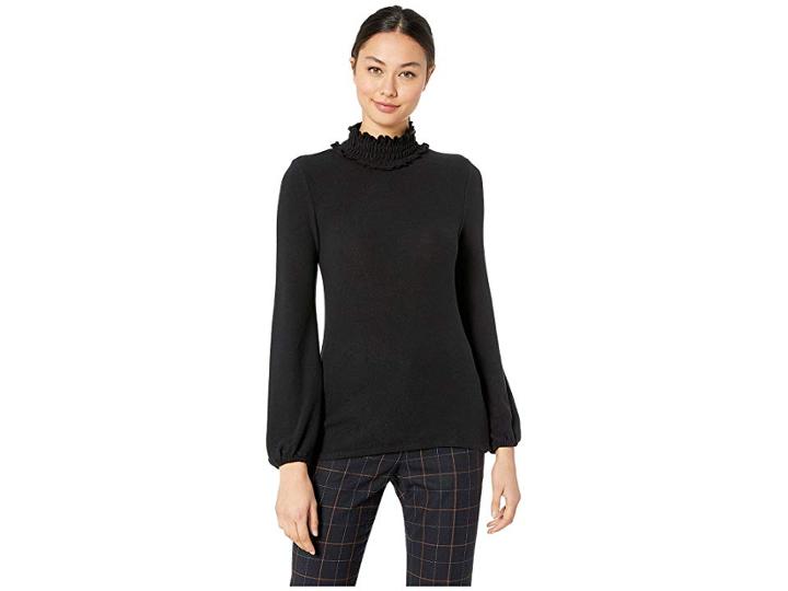 Bb Dakota It's All Good Hacci Smocked Top (black) Women's Clothing