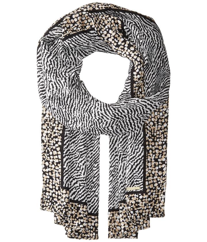 Michael Michael Kors Reptile Print Oblong Scarf (black) Scarves