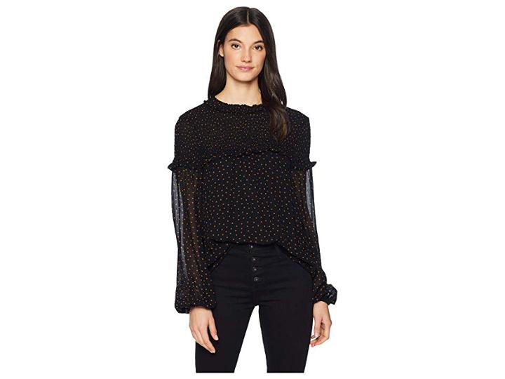 Sanctuary Bria Smocked Blouse (spice Of Life Dots) Women's Blouse