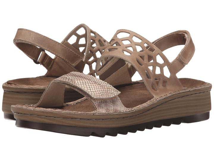 Naot Acacia (beige Snake Leather/khaki Beige Leather) Women's Sandals