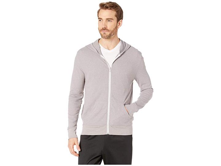 Alternative Vintage Thermal Full Zip Hoodie (smoke Grey) Men's Sweatshirt