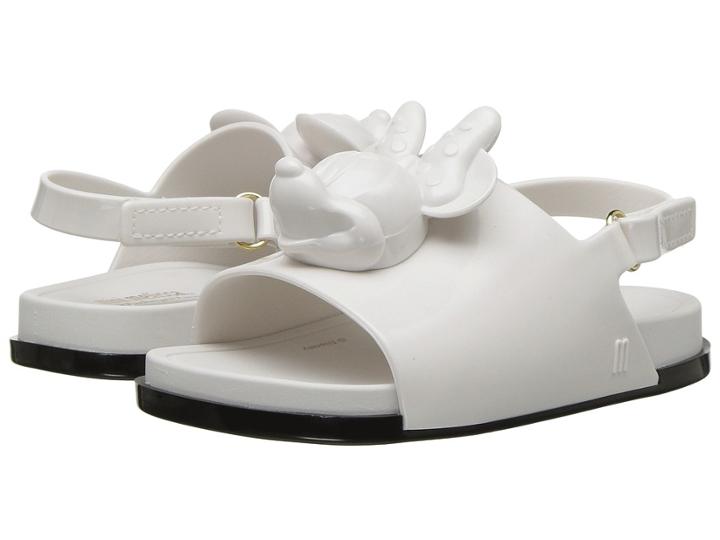 Mini Melissa Mini Beach Slide Sandal + Disney (toddler/little Kid) (white/black) Girls Shoes