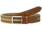 Allen Edmonds Canvas Ave (khaki Canvas/walnut Leather Stripes) Men's Belts