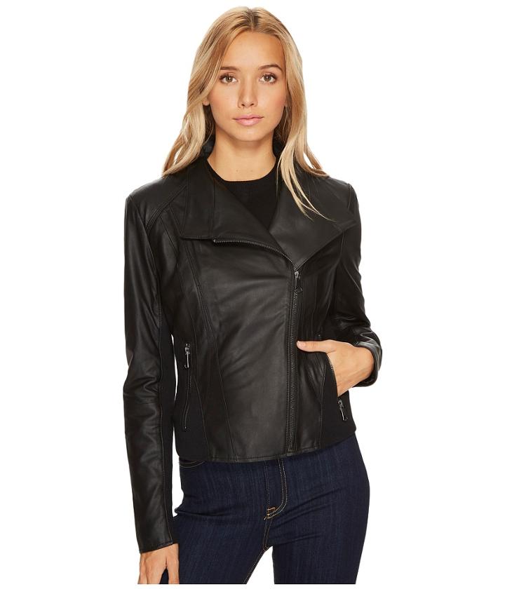 Marc New York By Andrew Marc Felix 19 Feather Leather Jacket (black) Women's Coat