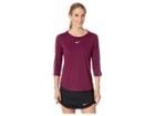 Nike Court Top 3/4 (bordeaux/white/white/bordeaux) Women's Clothing