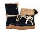 Toms Vista Water-resistant Boot (navy Suede/faux Shearling) Women's Pull-on Boots