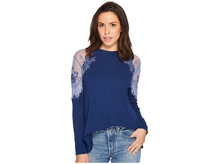 Free People Daniella Top (blue) Women's Clothing