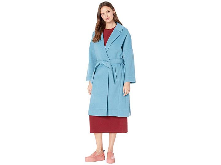 Nevereven Wool Blend Tie Coat (salt Lake) Women's Clothing