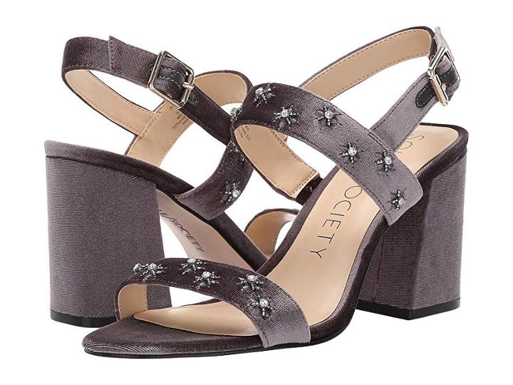 Sole / Society Jessibel (silver Ash Portugal Velvet) High Heels