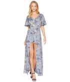 Angie Short Sleeve Print Maxi Romper (grey) Women's Jumpsuit & Rompers One Piece