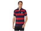 U.s. Polo Assn. Quilt And Chambray Striped Polo (red Heather) Men's Clothing