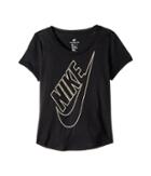 Nike Kids Sportswear T-shirt (little Kids/big Kids) (black/metallic Gold Star) Girl's T Shirt
