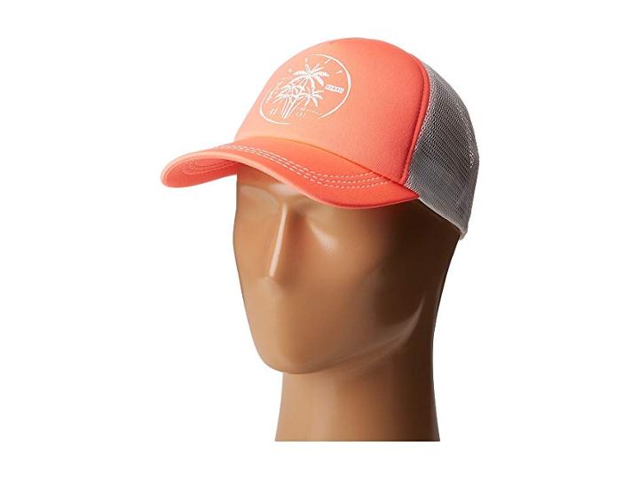 Roxy Truckin Trucker Hat (neon Grapefruit) Caps