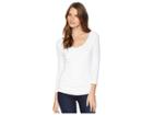 Three Dots Luxe Rib Cowl Neck Top (white) Women's Clothing
