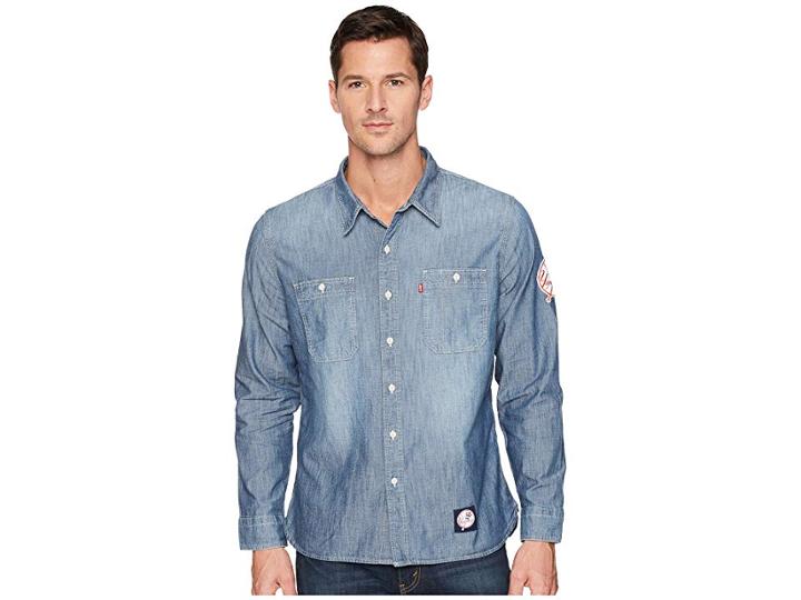 Levi's(r) Mens Ny Yankees Lsc Chambray Shirt (blue) Men's Clothing