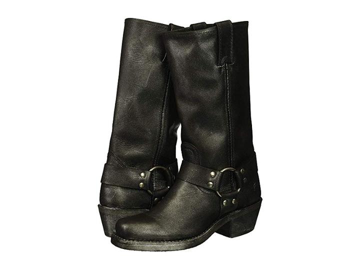 Frye Harness 12r (black Multi Metallic Oiled Leather) Women's Pull-on Boots