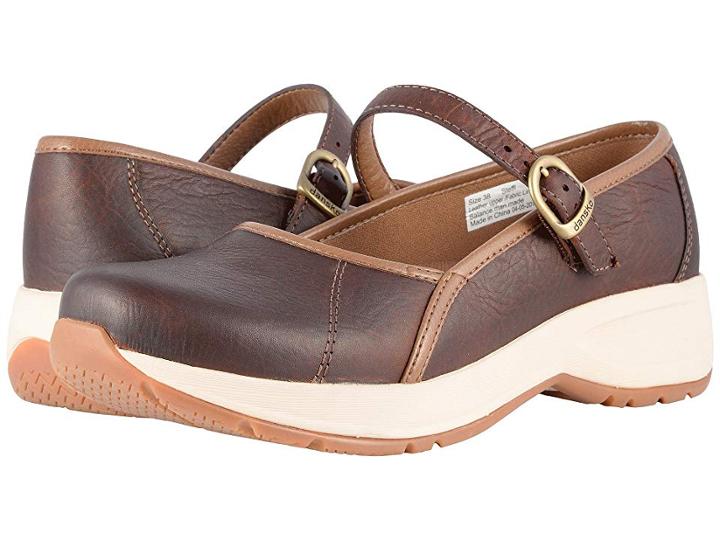 Dansko Steffi (brown Tumbled Pull Up) Women's Clog Shoes