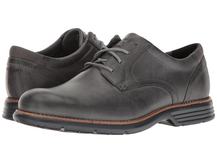 Rockport Total Motion Fusion Plain Toe (castlerock Grey Leather) Men's Plain Toe Shoes