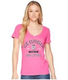 Champion College Georgia Bulldogs University V-neck Tee (wow Pink) Women's T Shirt
