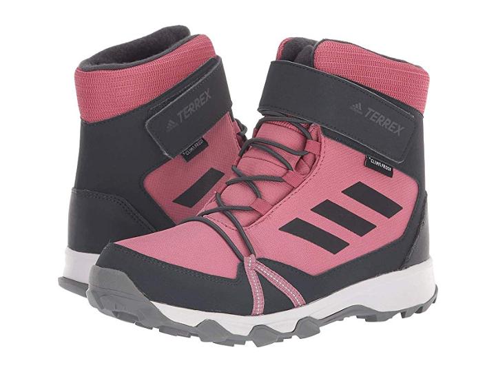 Adidas Outdoor Kids Terrex Snow Cf Cp Cw (little Kid/big Kid) (trace Maroon/carbon/real Magenta) Girl's Shoes