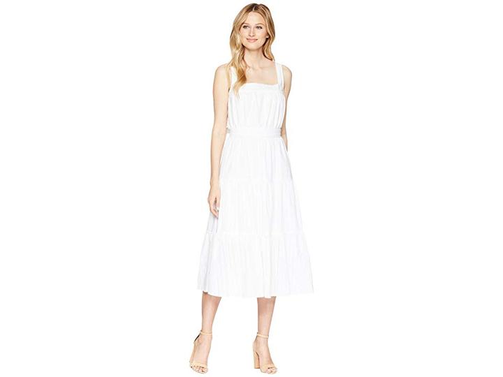 Michael Michael Kors Tiered Midi Dress (white) Women's Dress