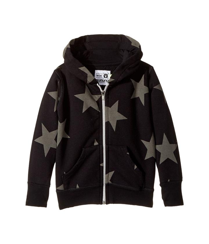 Nununu Star Zip Hoodie (infant/toddler/little Kids) (black) Boy's Sweatshirt