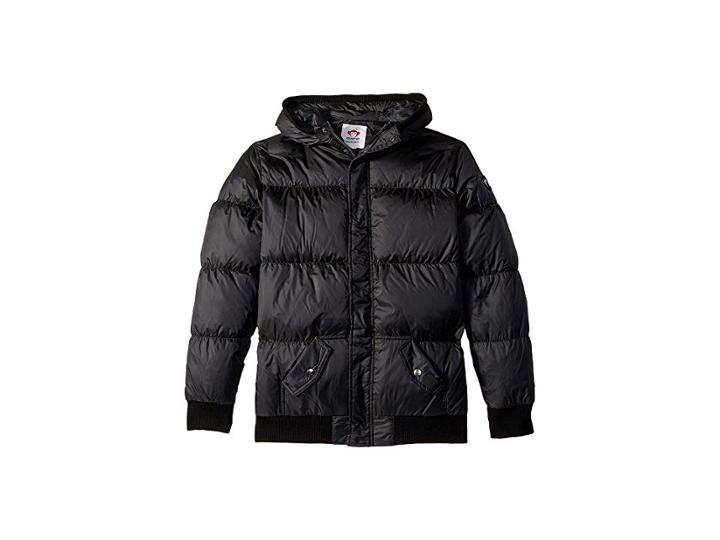 Appaman Kids Puffy Coat With Hood And Front Pockets (infant/toddler/little Kids/big Kids) (black) Boy's Coat