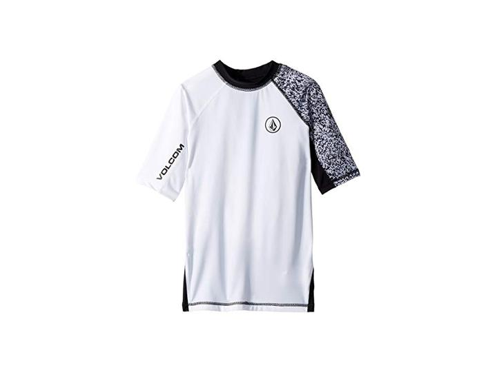 Volcom Kids Lido Block Short Sleeve Thrashguard (big Kids) (white) Boy's Swimwear