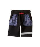 Armani Junior Funtastic Sweatshorts With Mesh Detail (big Kids) (solid Black) Boy's Shorts