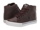 Polo Ralph Lauren Kids Easten Mid (big Kid) (chocolate Tumbled/navy Pony) Boy's Shoes