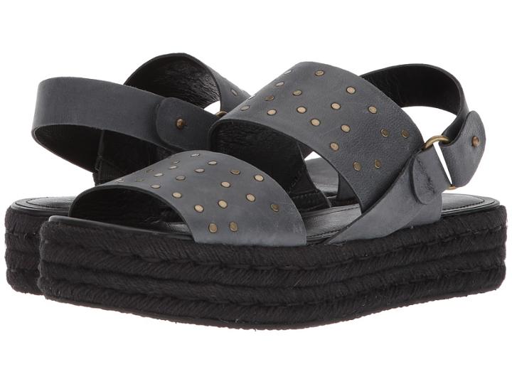 Kelsi Dagger Brooklyn Devon Espadrille Sandal (black Goat Leather) Women's Shoes