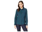 Pendleton Audrey Fitted Flannel Shirt (blue/green Buffalo) Women's Clothing