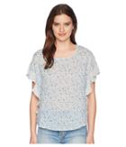 Two By Vince Camuto Floral Woven Front Top (antique White) Women's Clothing