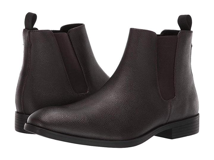 Calvin Klein Carter (dark Brown Small Tumbled Leather) Men's Shoes