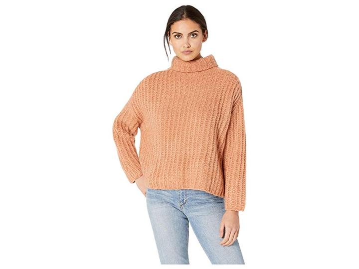 Free People Fluffy Fox Sweater (papaya) Women's Clothing
