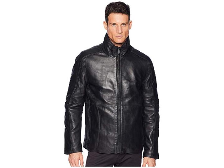 Marc New York By Andrew Marc Hartz Stand Collar W/ Removable Quilted Bib (black) Men's Coat