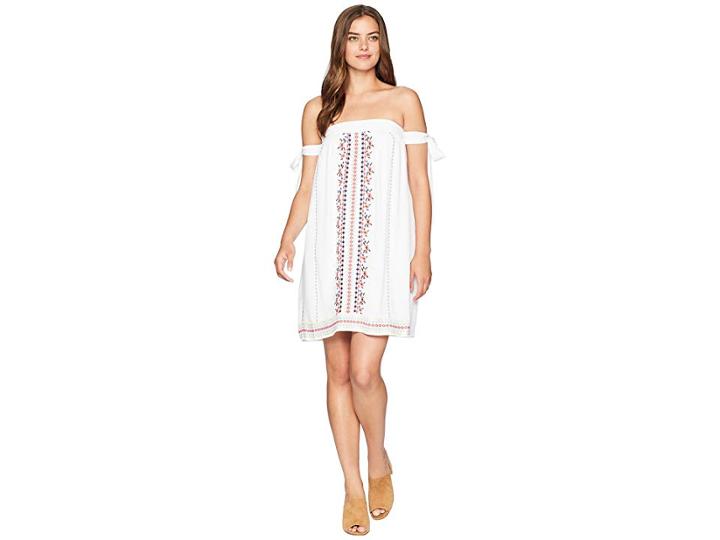 Miss Me Off Shoulder Flower Dress (off-white) Women's Dress
