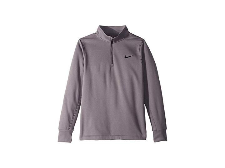 Nike Kids Therma 1/2 Zip Golf Top (little Kids/big Kids) (gunsmoke/black) Boy's Clothing