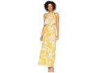 Adrianna Papell Long Floral Print Popover Dress (yellow Multi) Women's Dress