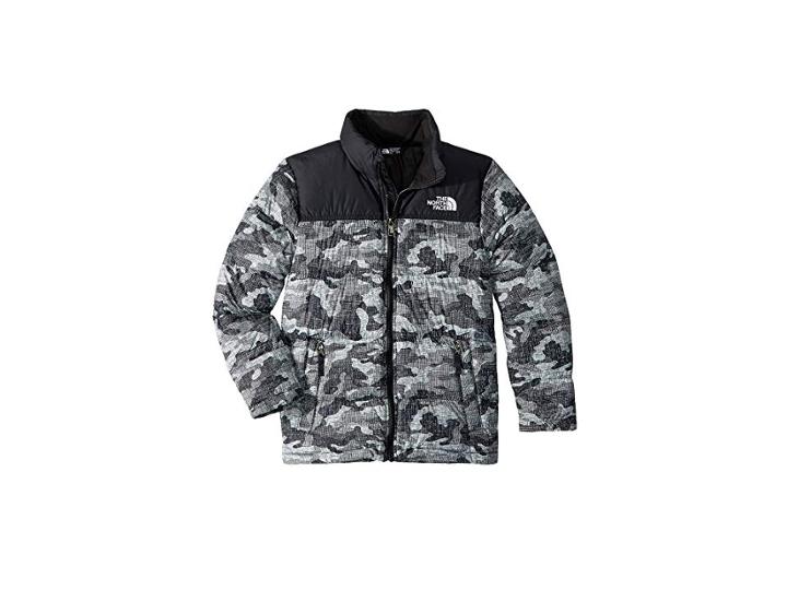 The North Face Kids Nuptse Down Jacket (little Kids/big Kids) (tnf Black Textured Camo Print) Boy's Coat