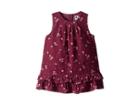Janie And Jack Tiered Jumper Dress (infant) (burgundy Floral) Girl's Dress