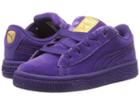Puma Kids Basket Classic Velour (toddler) (royal Purple/metallic Gold) Girls Shoes