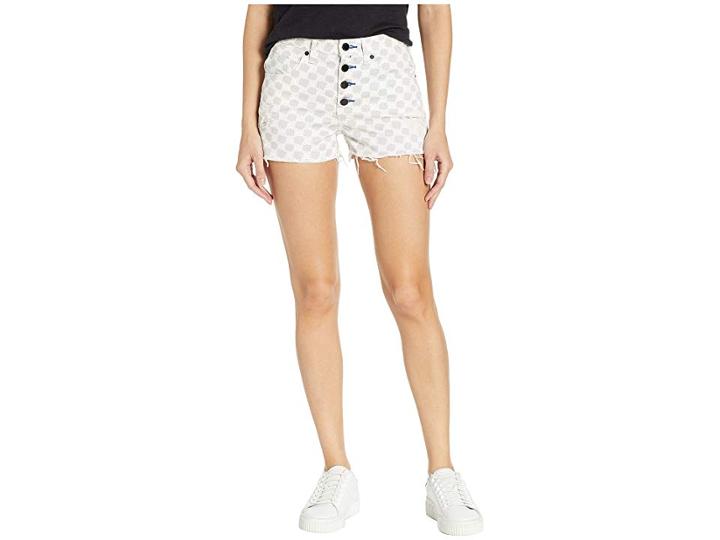 Juicy Couture Jc Check Denim Shorts (jc Check Grey Wash) Women's Shorts