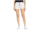 Juicy Couture Jc Check Denim Shorts (jc Check Grey Wash) Women's Shorts