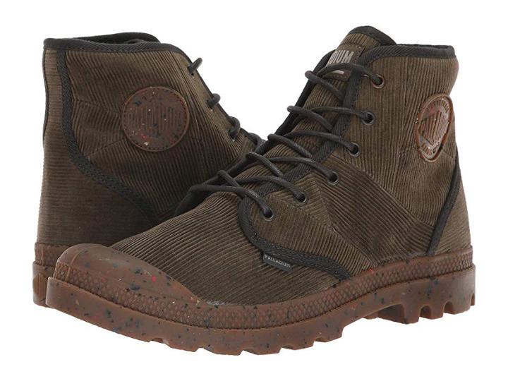 Palladium Pampa Hi Corduroy (khaki Chocolate/beluga) Men's Lace-up Boots