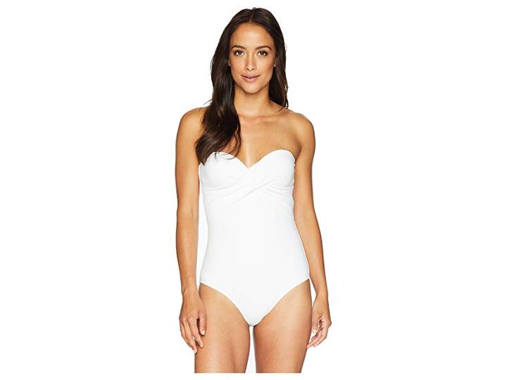 Jets Swimwear Australia Jetset Wrap Cross Over Drape Bandeau One-piece (white) Women's Swimsuits One Piece