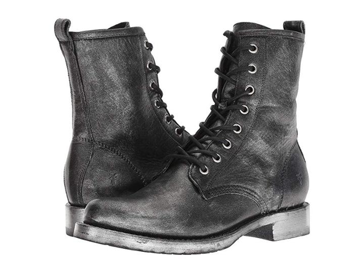 Frye Veronica Combat (black Multi Painted Metallic Full Grain) Women's Lace-up Boots