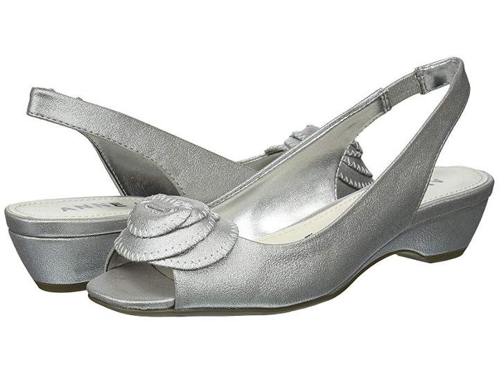 Anne Klein Harietta (silver Synthetic) Women's Sling Back Shoes
