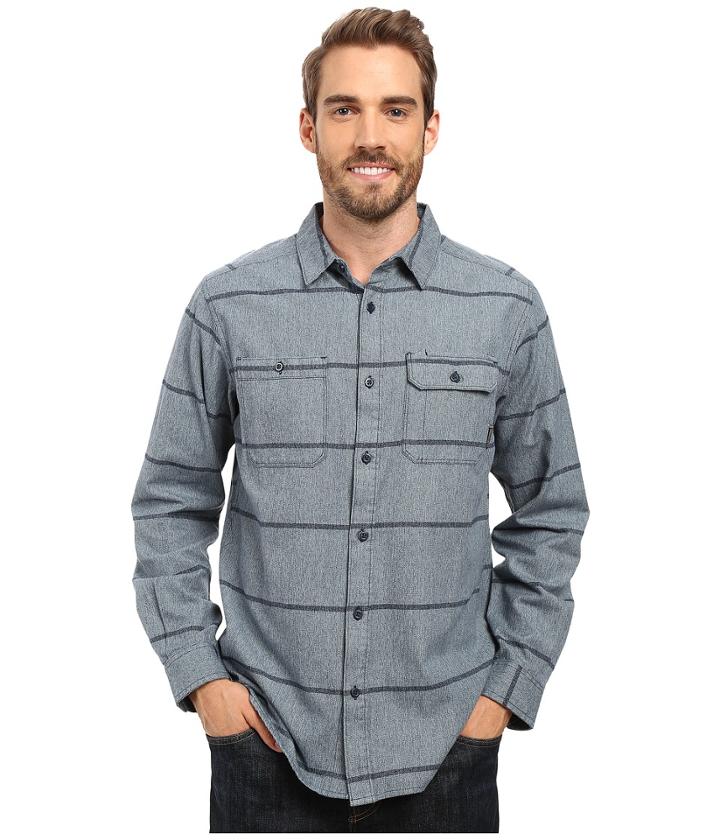 Mountain Hardwear Frequenter Stripe Long Sleeve Shirt (hardwear Navy) Men's Long Sleeve Button Up
